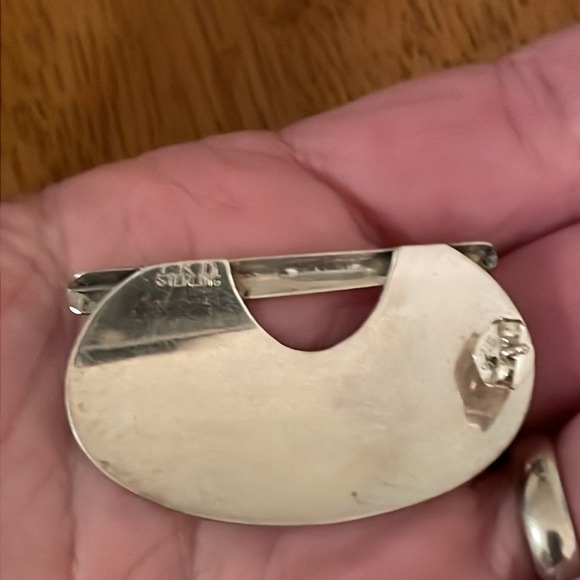 Lonna Keller Sterling Silver w/Gold Brass Post Earrings - Picture 3 of 8